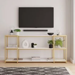 Outlet ???? Dunelm Modular Gold & White 3 Shelf Wide Shelving Unit ????
