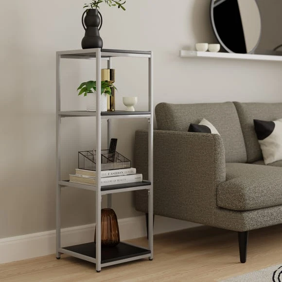Wholesale ⭐ Dunelm Modular Silver & Black 4 Shelf Shelving Unit ????