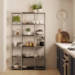 Best reviews of ???? Dunelm Modular Silver & Black 6 Shelf Wide Shelving Unit ????