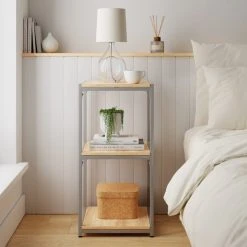 Buy ❤️ Dunelm Modular Silver & Light Oak 3 Shelf Small Shelving Unit ????