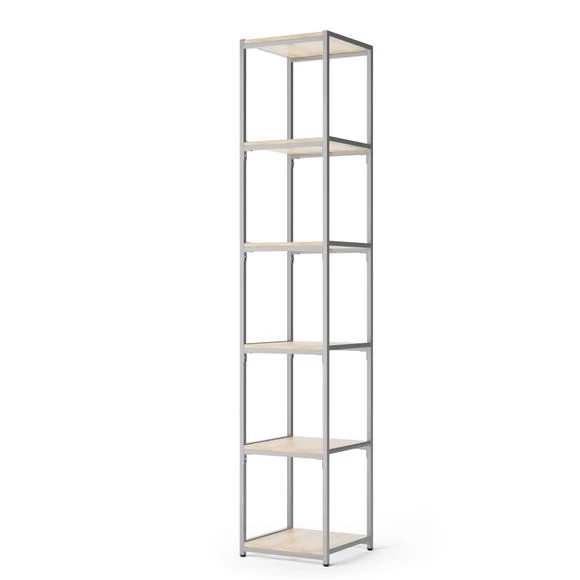 Best Sale ???? Dunelm Modular Silver & Light Oak 6 Shelf Tall Shelving Unit ✨ - Image 4