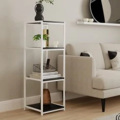 Wholesale ???? Dunelm Modular White & Black 4 Shelf Shelving Unit ????