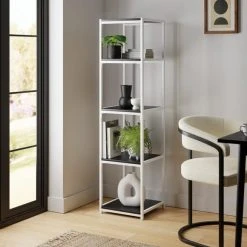 Outlet ???? Dunelm Modular White & Black 5 Shelf Tall Shelving Unit ????