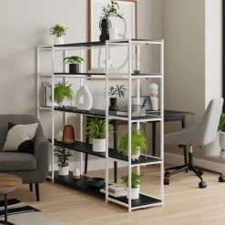 Wholesale ???? Dunelm Modular White & Black 5 Shelf Wide Shelving Unit ????