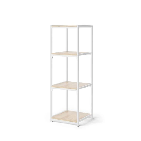 Discount ???? Dunelm Modular White & Light Oak 4 Shelf Shelving Unit ???? - Image 4