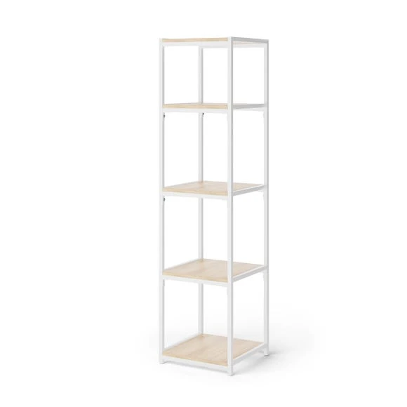 Deals ???? Dunelm Modular White & Light Oak 5 Shelf Tall Shelving Unit ???? - Image 4